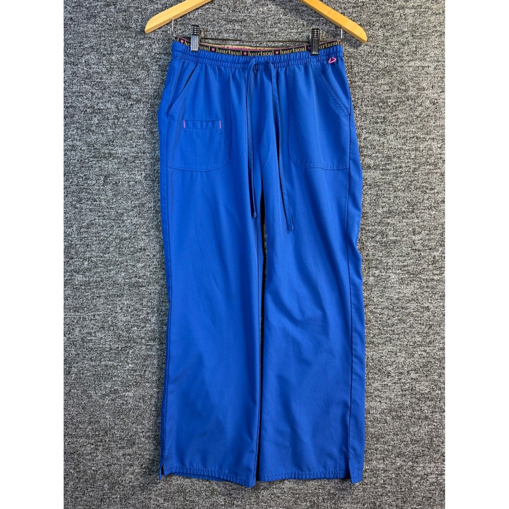 Heartsoul Break on Through Royal Blue Flare Leg Scrub Pants Petite Small 20110P